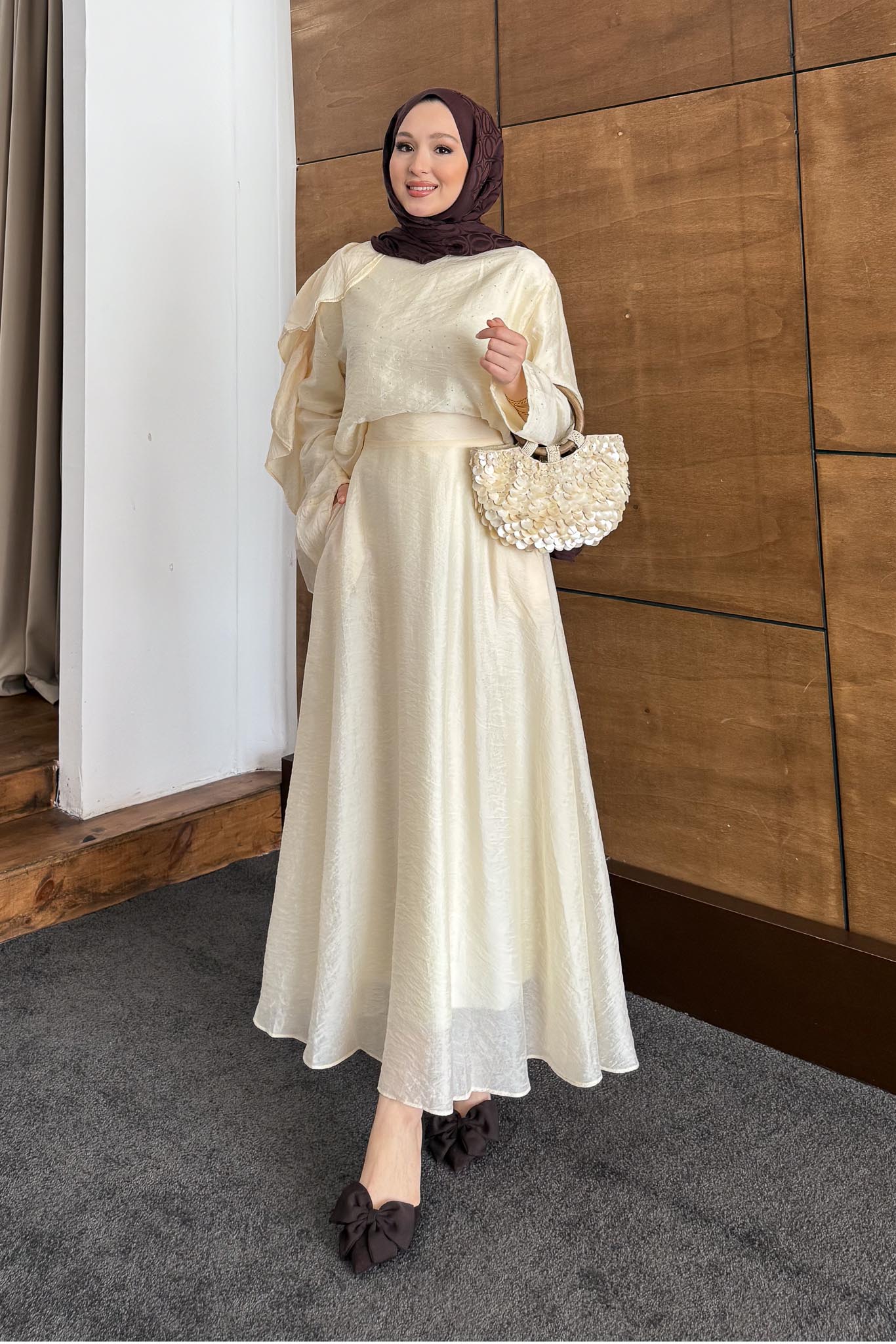 Ajda Pleated Skirt Set Petrol