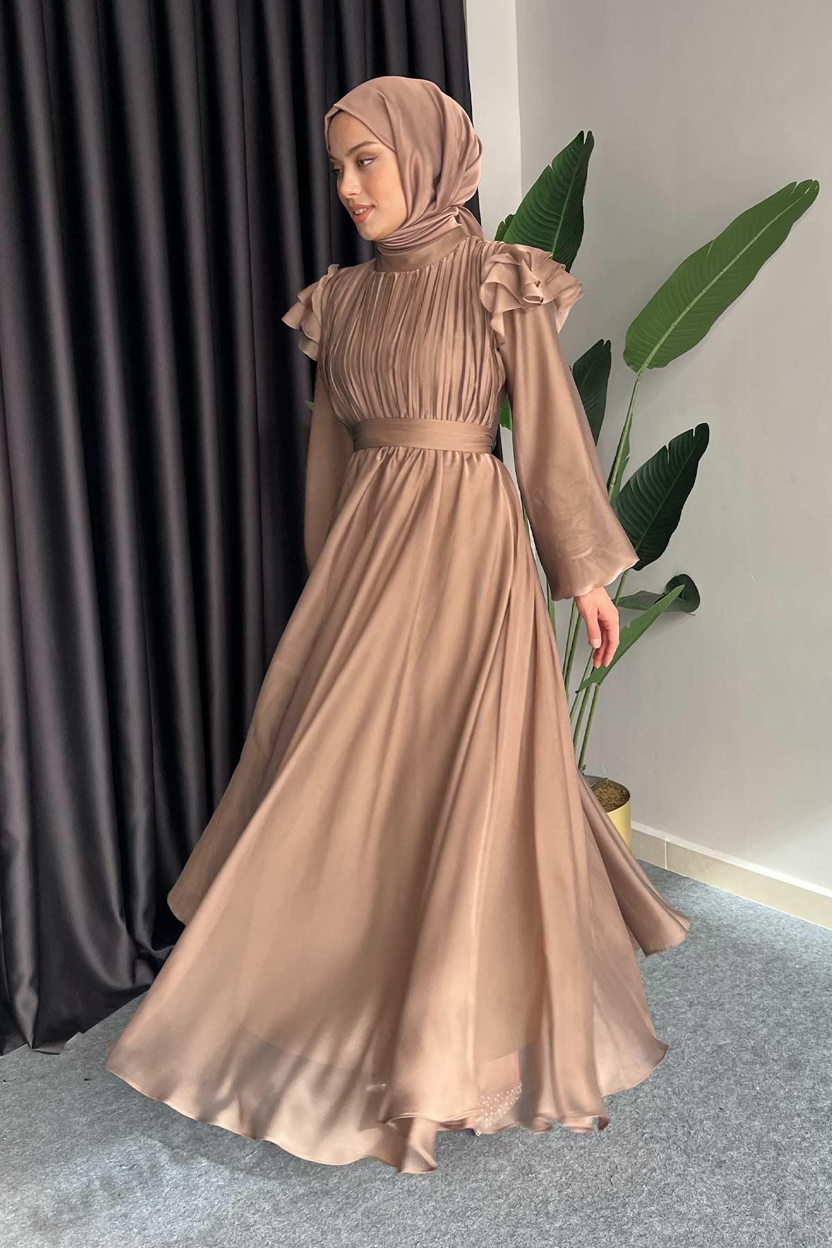 Fairy Diamond Evening Dress Tan
