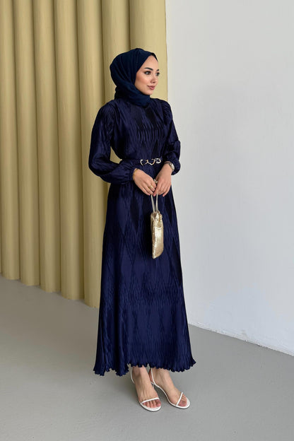 Seyran Pleated Dress Beige