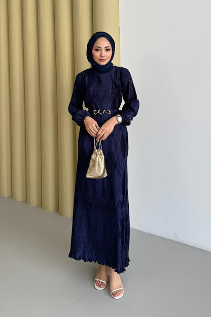 Seyran Pleated Dress Beige