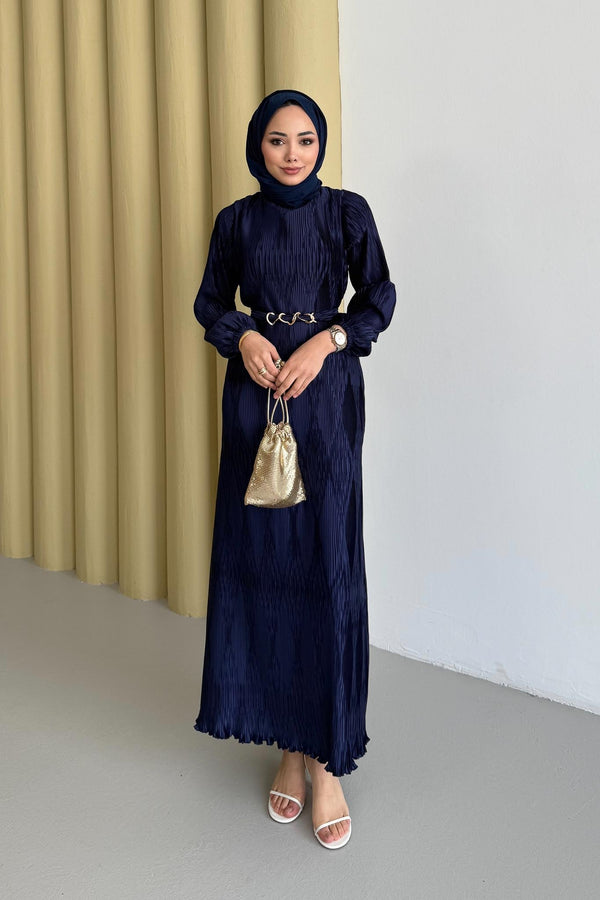 Seyran Pleated Dress Beige