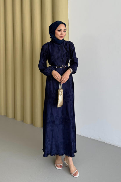 Seyran Pleated Dress Beige