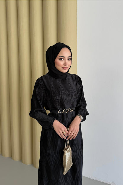 Seyran Pleated Dress Beige