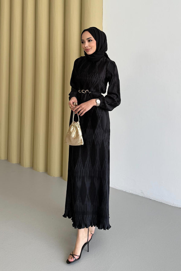 Seyran Pleated Dress Beige