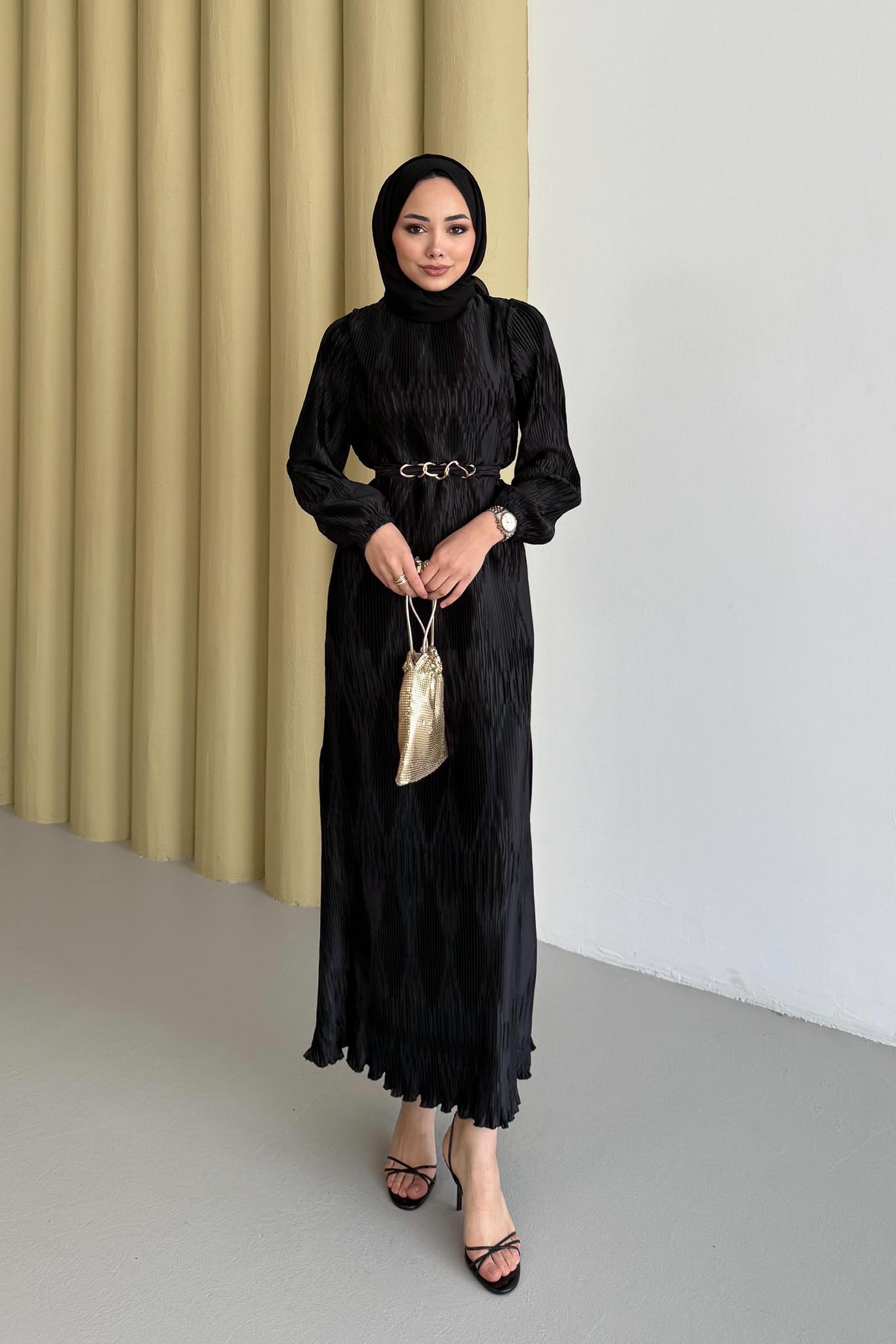 Seyran Pleated Dress Beige