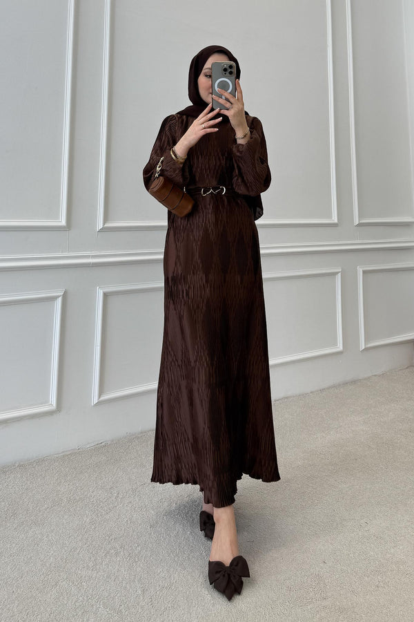 Seyran Pleated Dress Beige