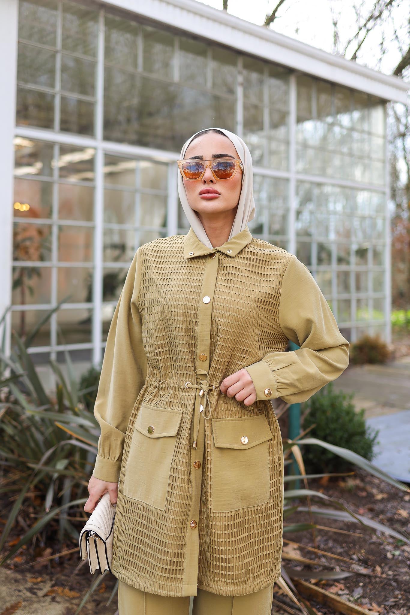 Petek İşlemeli Takım Yağ Yeşili