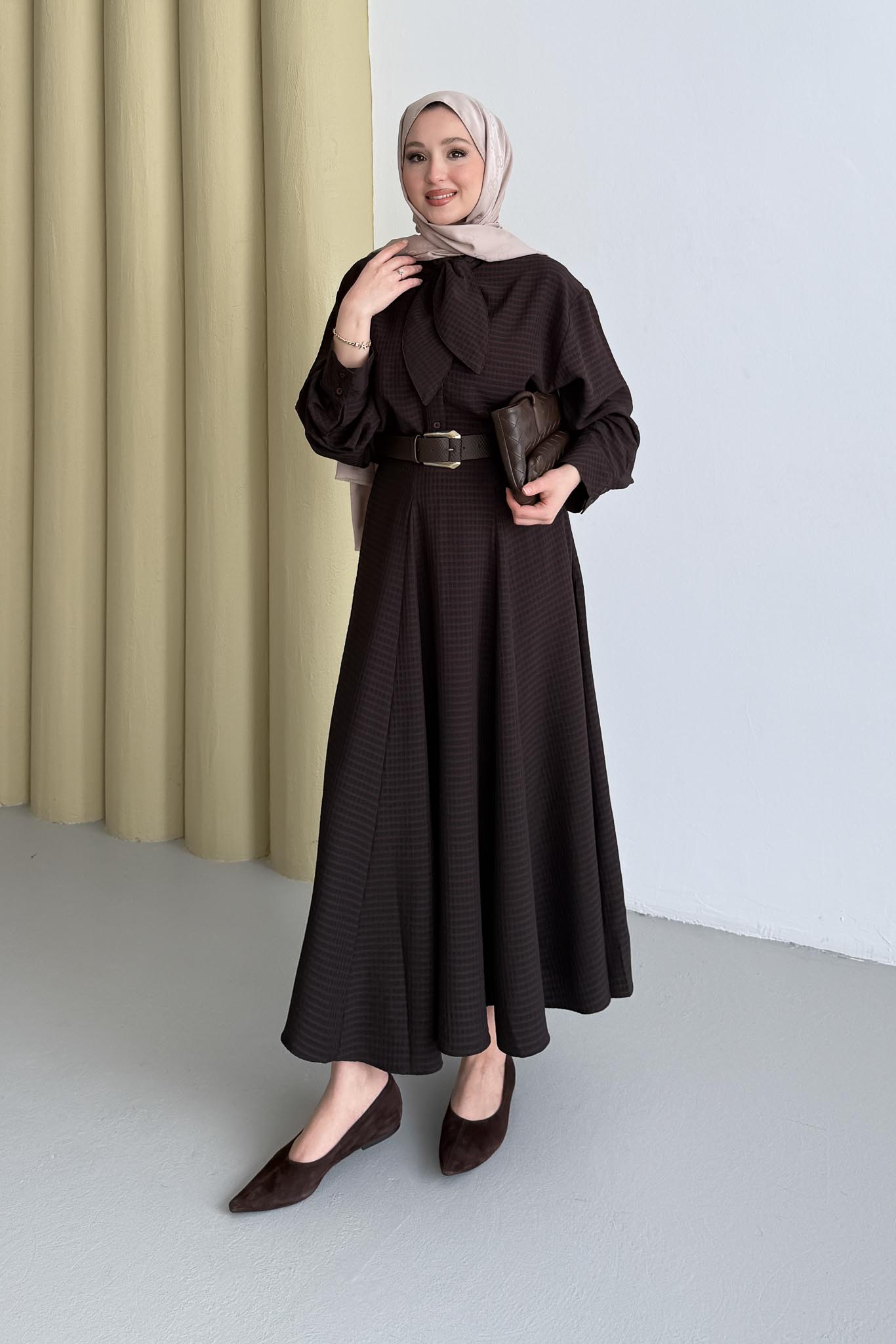 Pötikare Fularlı Takım Mürdüm