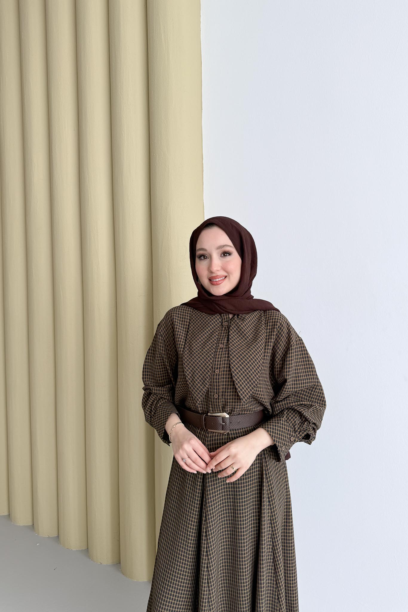 Pötikare Fularlı Takım Kahve