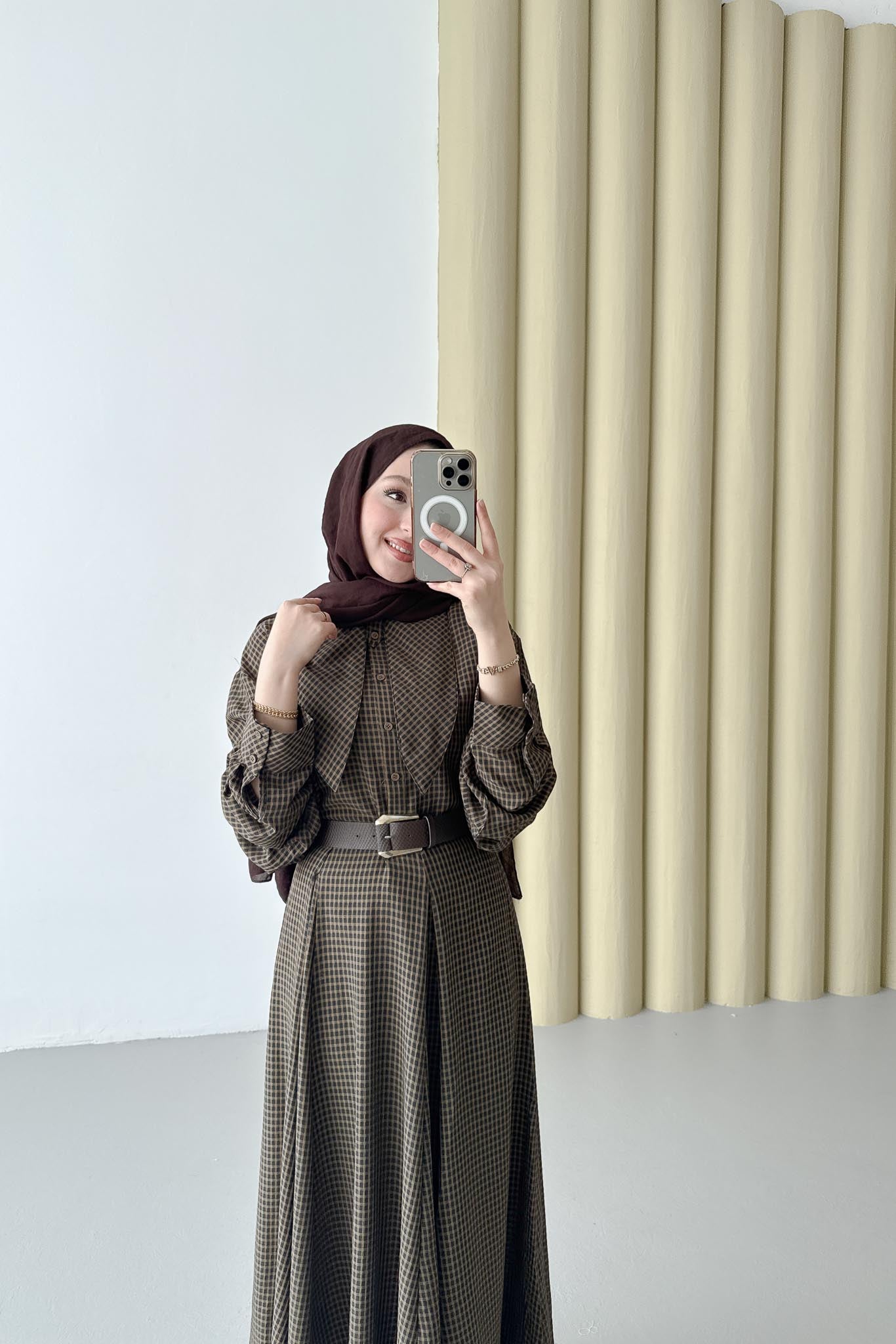 Pötikare Fularlı Takım Kahve