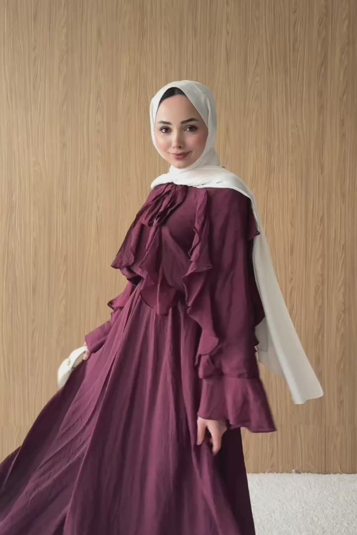 Ön Fırfırlı Takım Bordo
