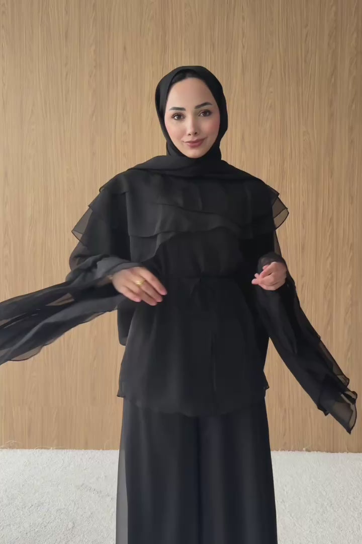 Yıldız Şifon Takım Siyah