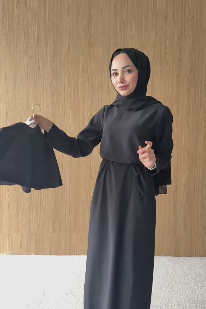 Sofia Broşlu Elbise Siyah