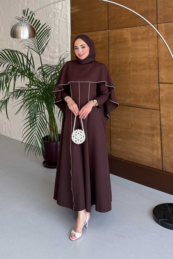 Riva Cape Detail Dress Black