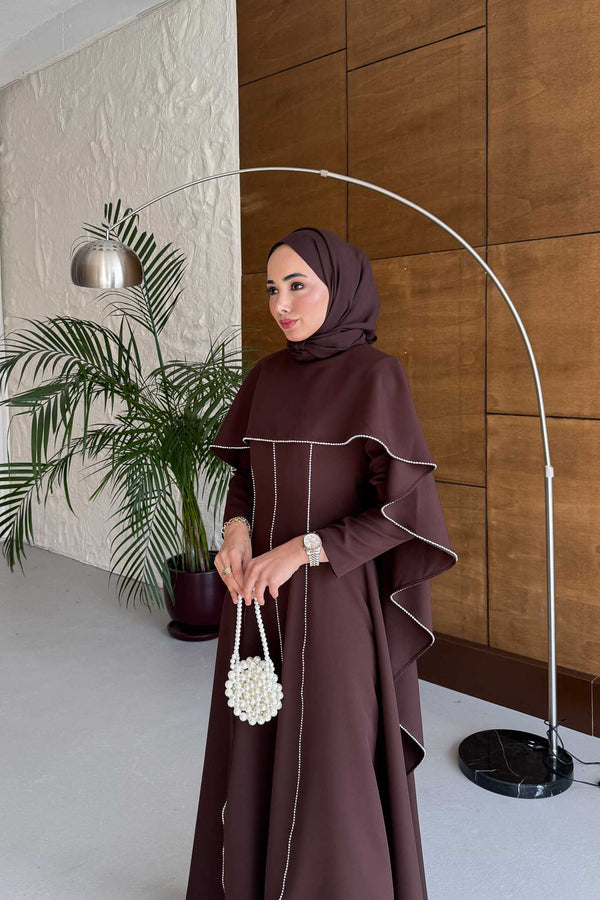 Riva Cape Detail Dress Black