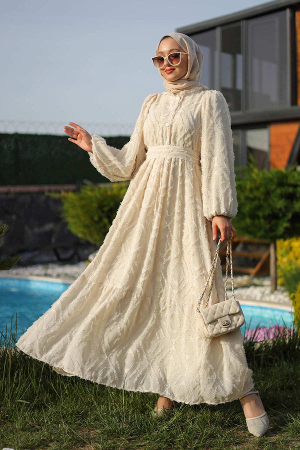 Rose Elbise Bej