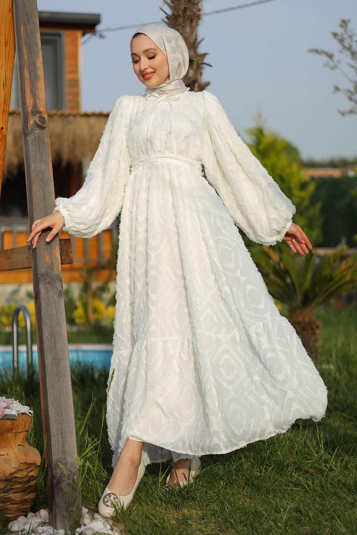 Rose Elbise Ekru