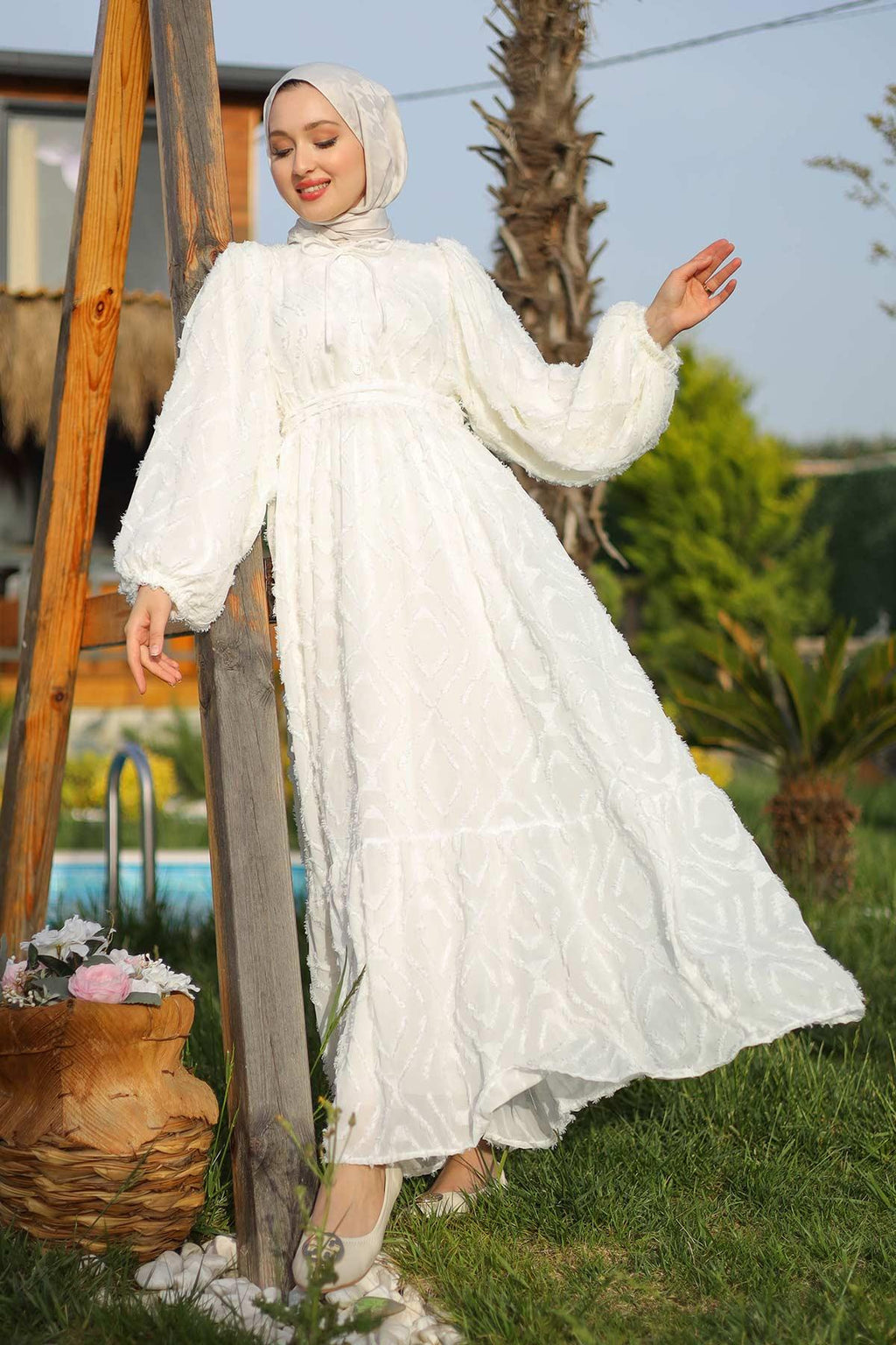 Rose Elbise Ekru