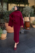 Saç Örgülü Atkılı Takım Bordo