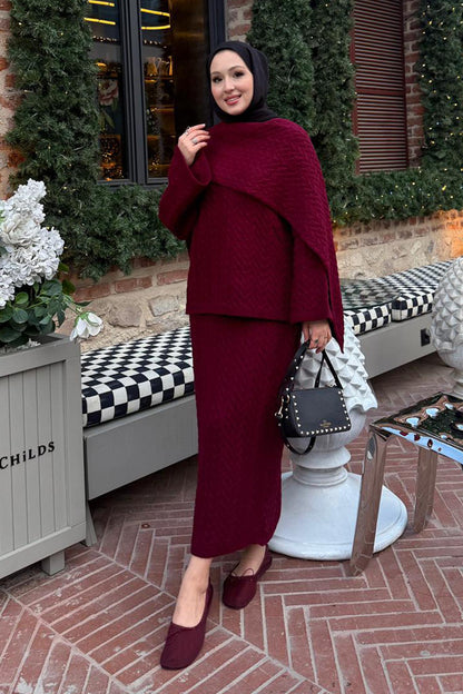 Ajda Pleated Skirt Set Petrol