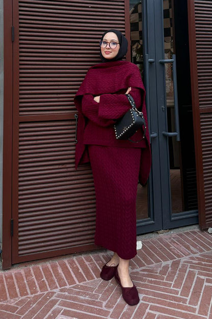 Ajda Pleated Skirt Set Petrol