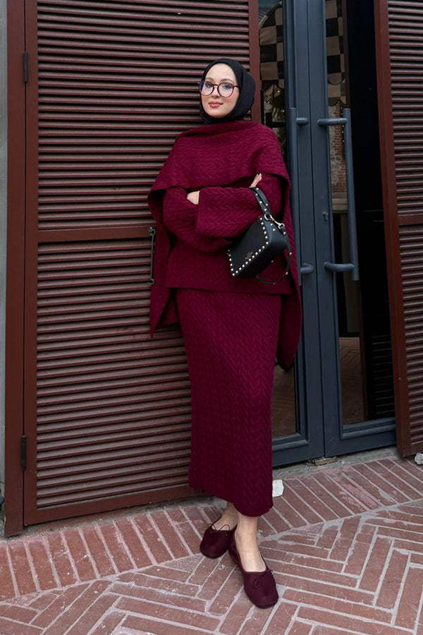 Ajda Pleated Skirt Set Petrol