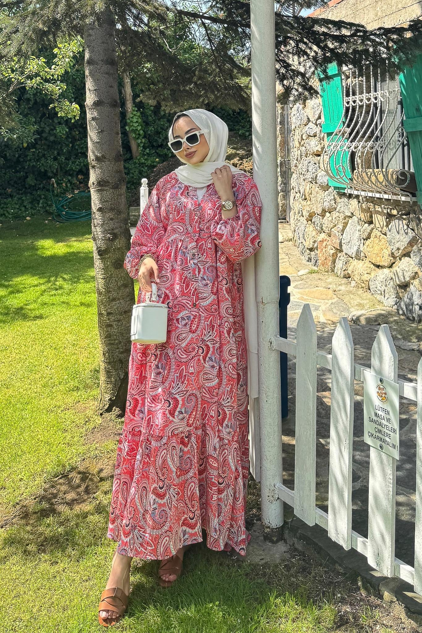 Şal Desenli Elbise