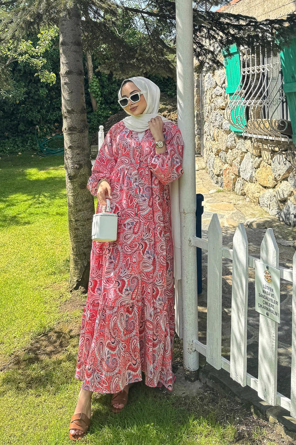 Şal Desenli Elbise