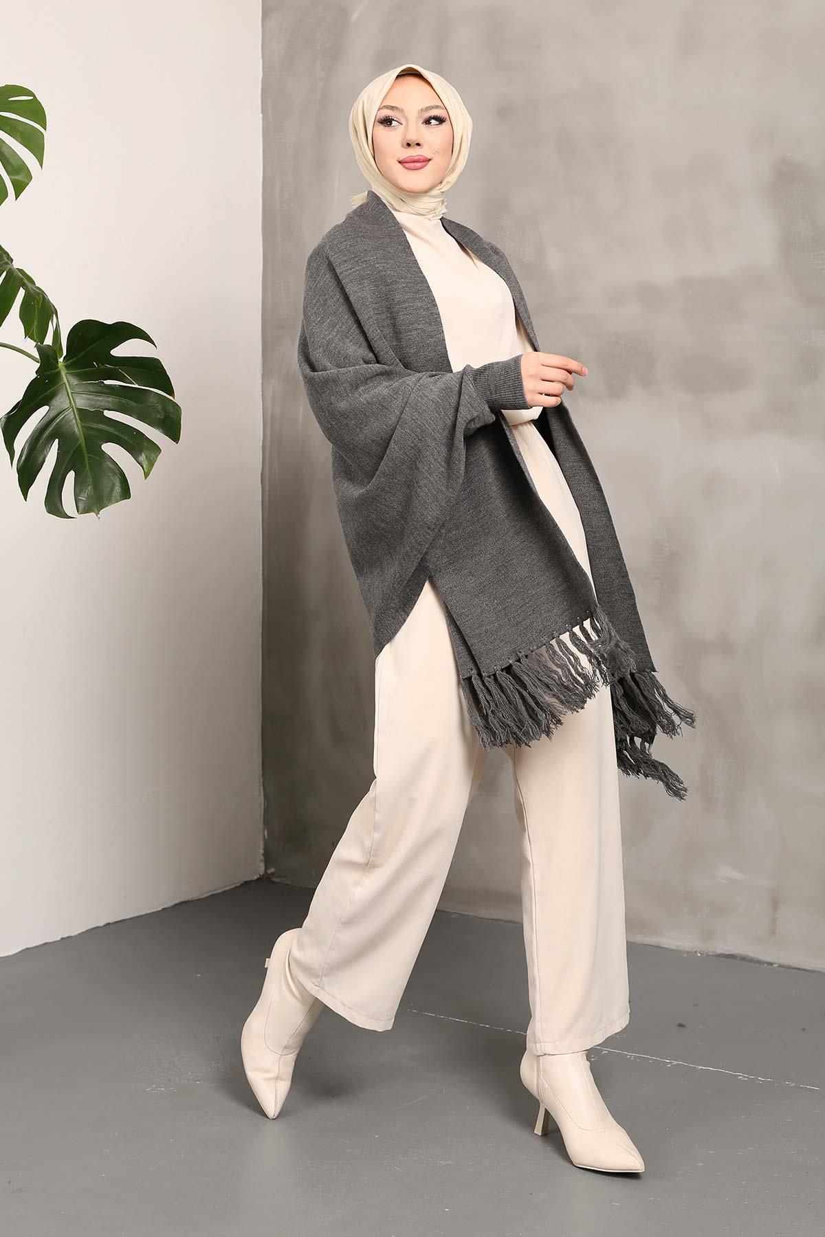 Shawl Poncho Beige