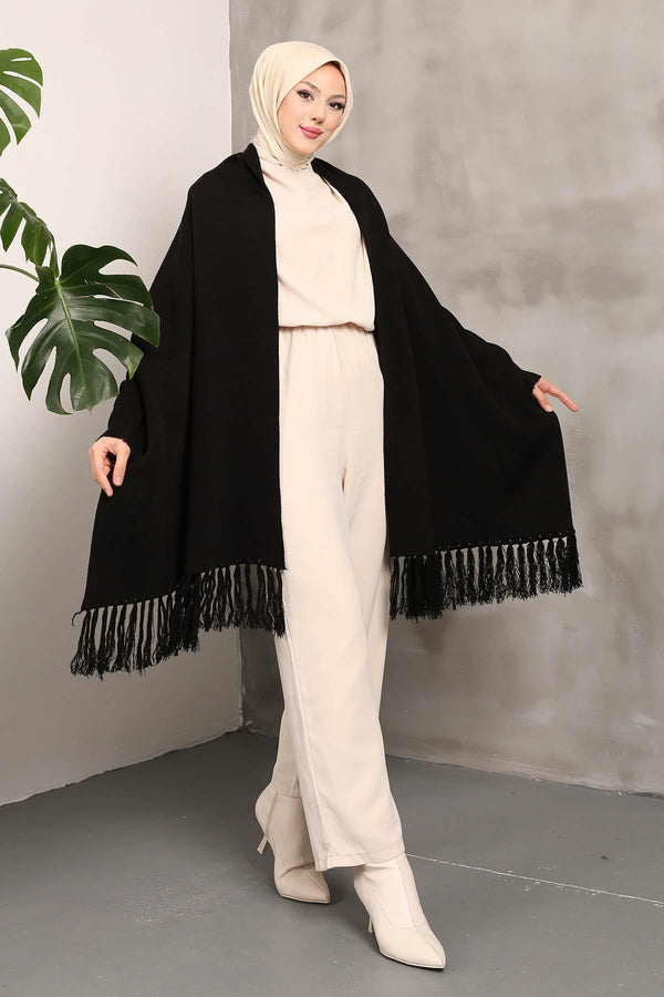 Shawl Poncho Beige