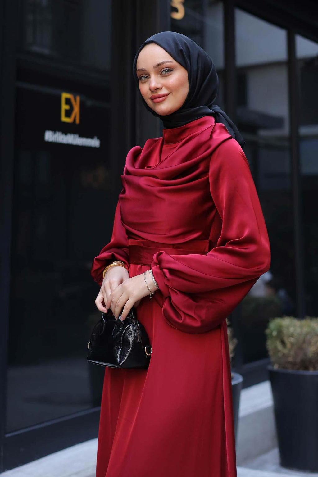 İconic Elbise Bordo
