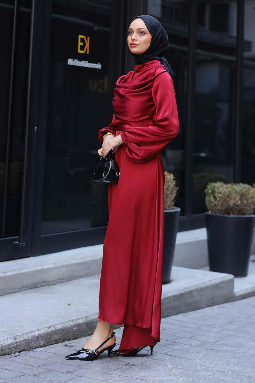 İconic Elbise Bordo