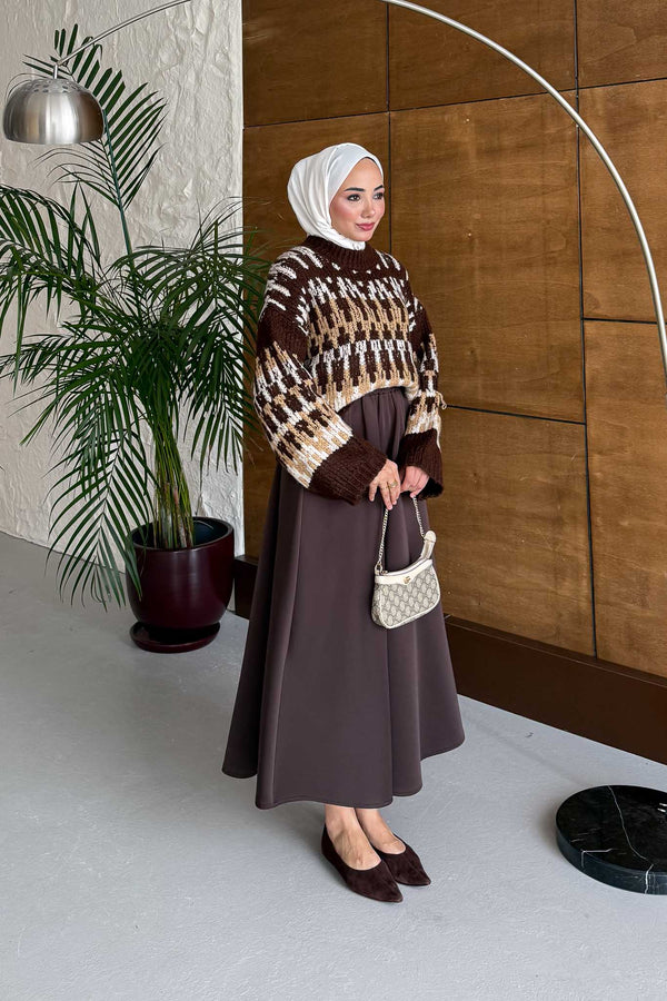 Ajda Pleated Skirt Set Petrol