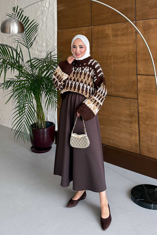 Ajda Pleated Skirt Set Petrol