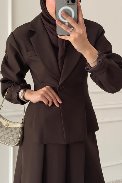 Sense Ceketli Takım Kahverengi