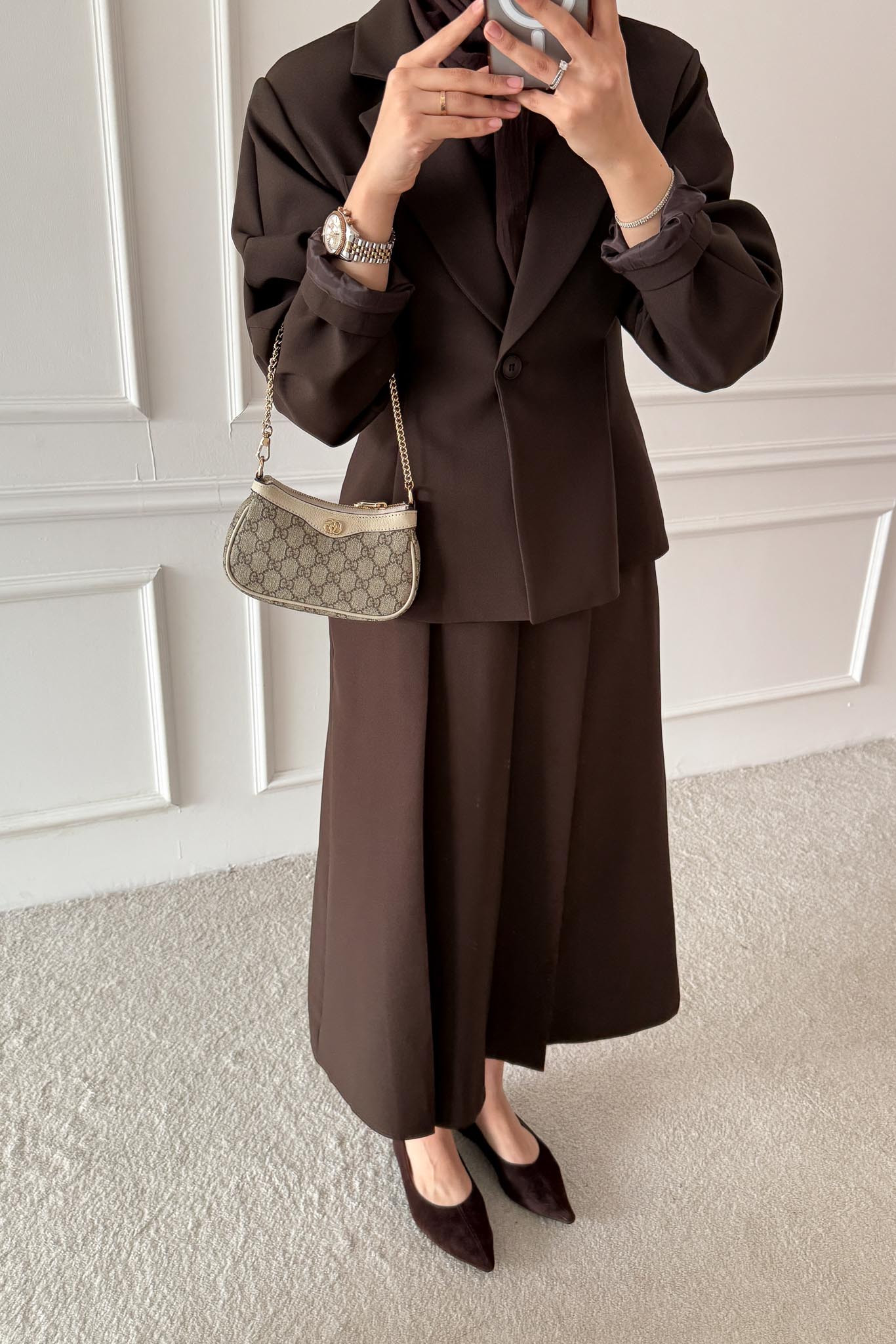 Sense Ceketli Takım Kahverengi