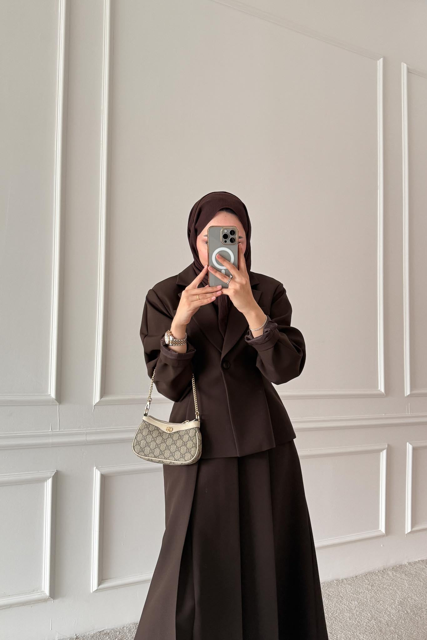 Sense Ceketli Takım Kahverengi