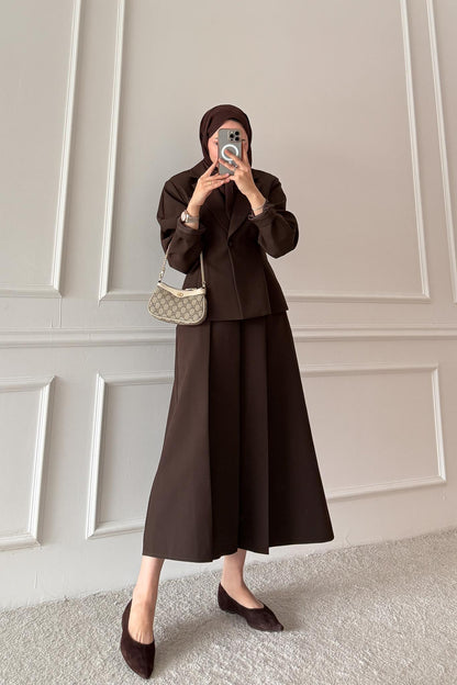 Sense Ceketli Takım Kahverengi