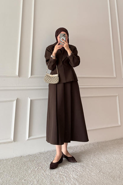 Sense Ceketli Takım Kahverengi