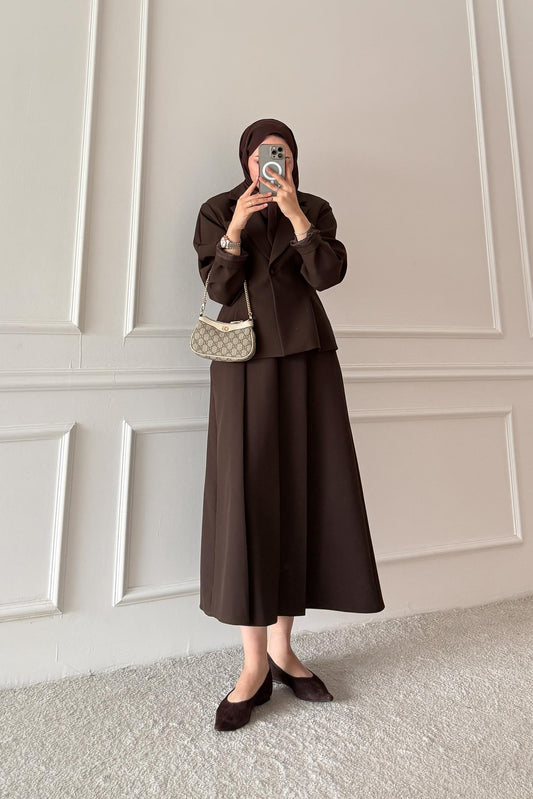 Sense Ceketli Takım Kahverengi