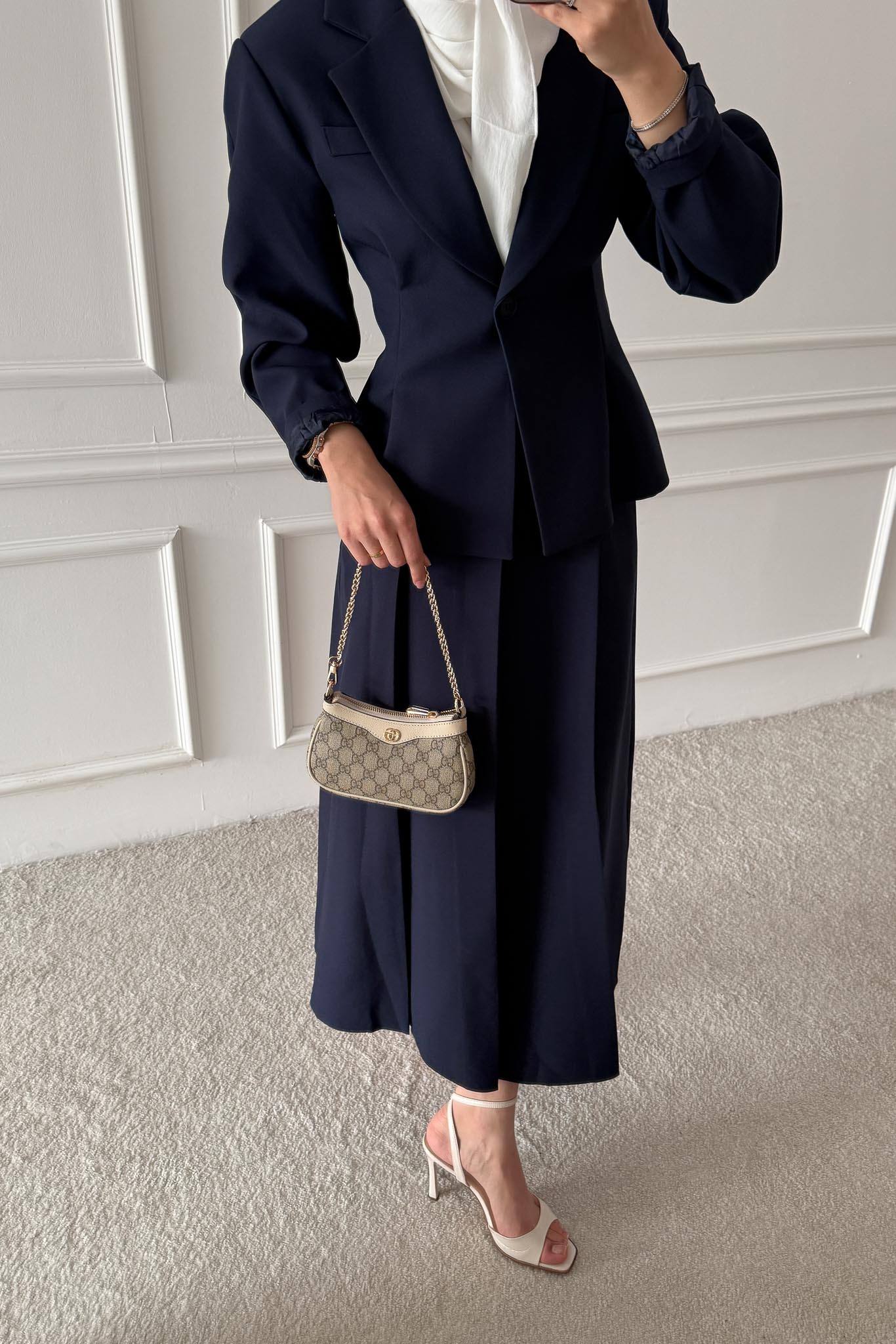 Ajda Pleated Skirt Set Petrol