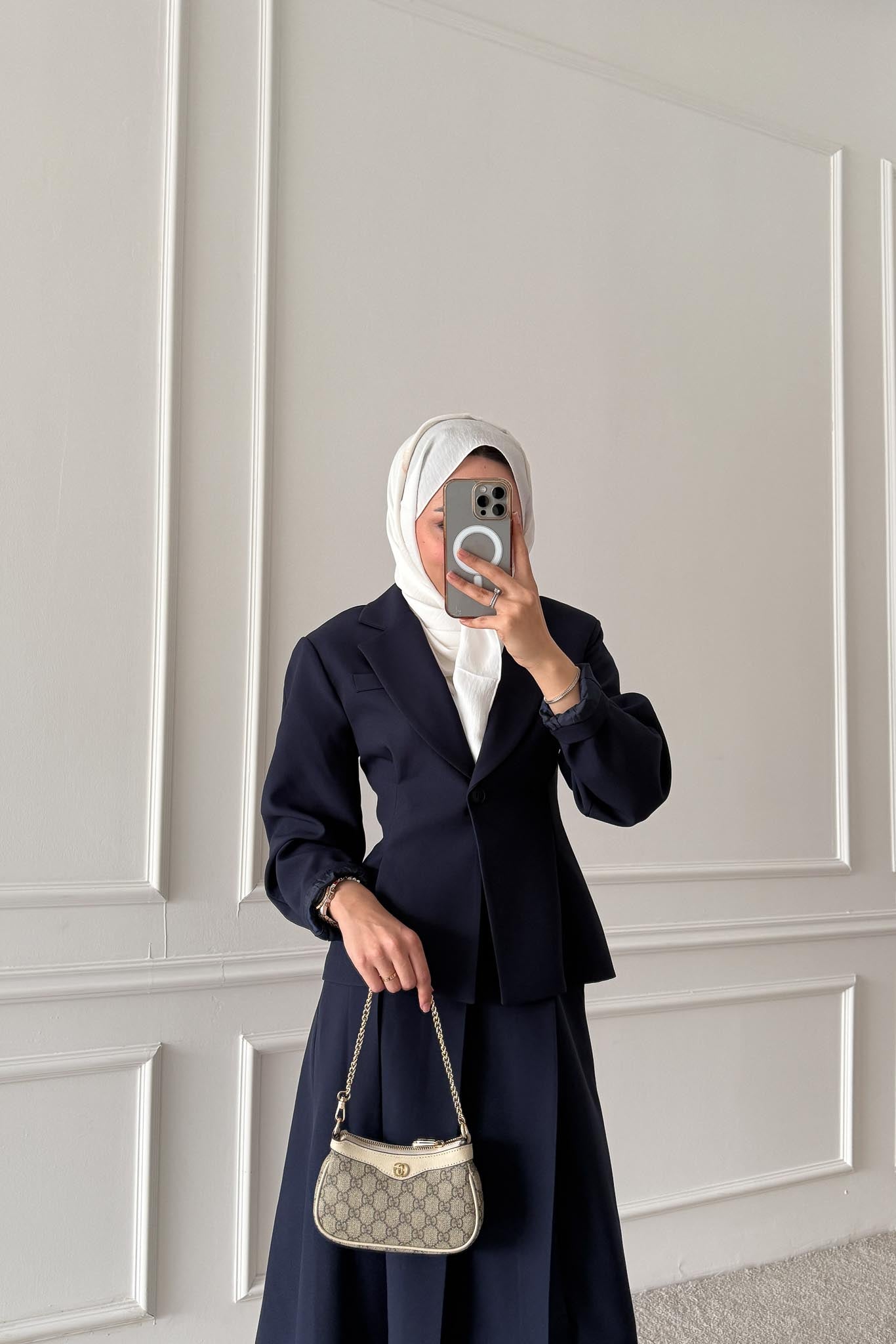 Ajda Pleated Skirt Set Petrol