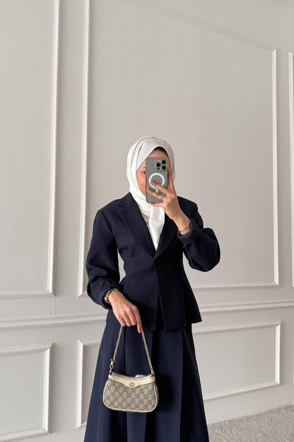 Ajda Pleated Skirt Set Petrol