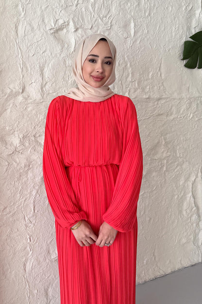Seyran Pleated Dress Beige