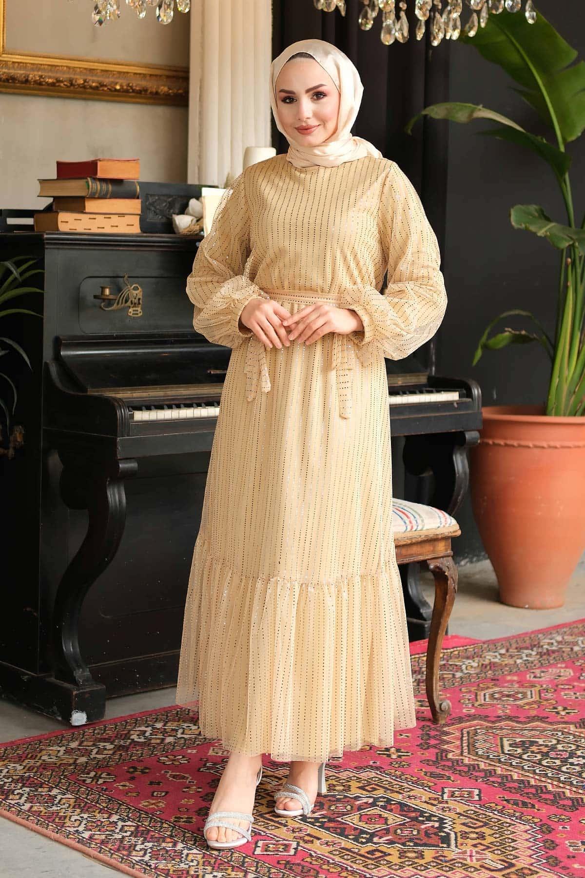 Shine Evening Dress Gold