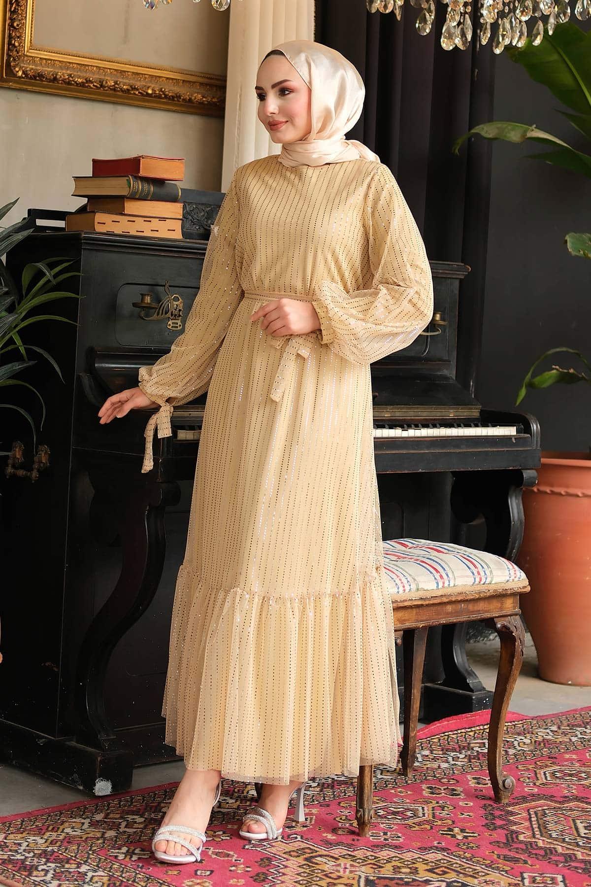 Shine Evening Dress Gold