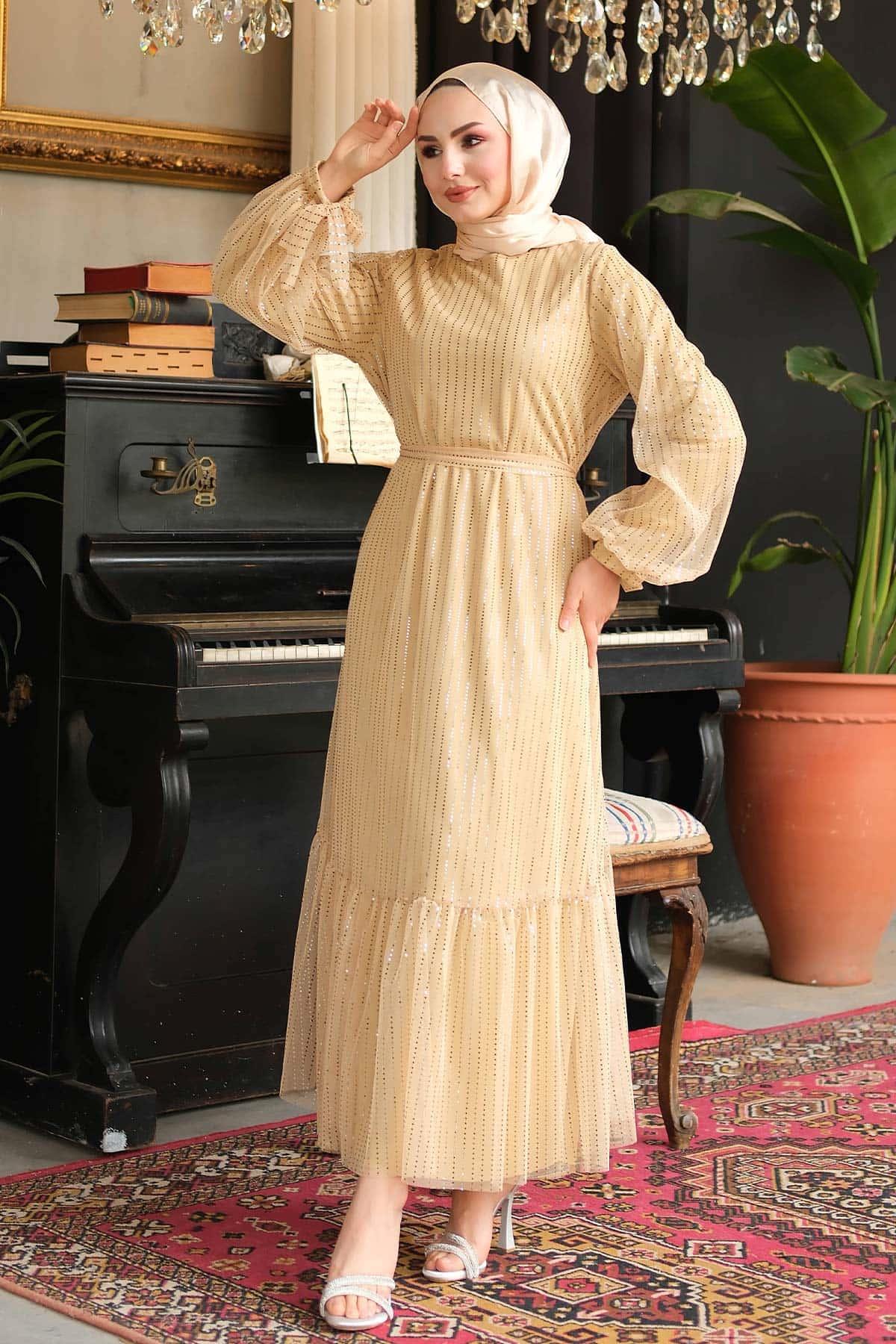 Shine Evening Dress Gold