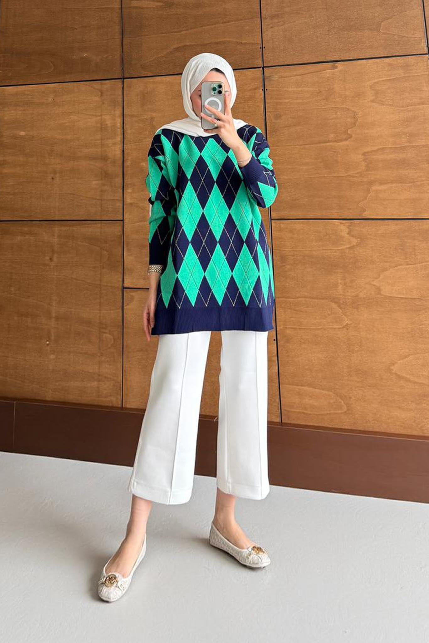 Ajda Pleated Skirt Set Petrol