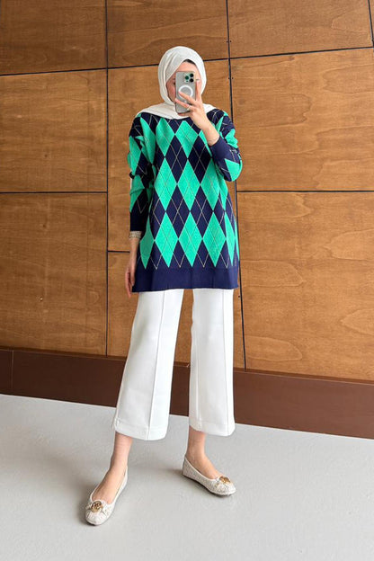 Ajda Pleated Skirt Set Petrol