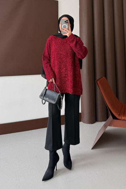 Parıltı Tunik Kırmızı